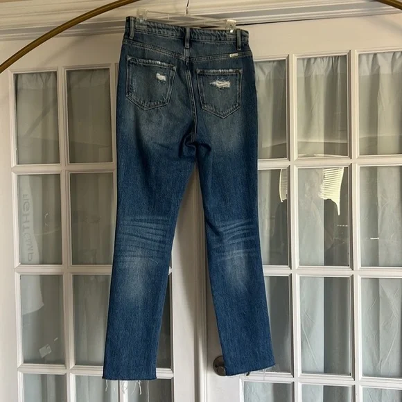 Kancan Buckle Jeans/ Ultra Highrise Taper/ Distressed Denim - Picture 3 of 6